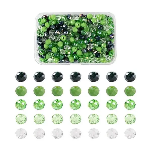500Pcs 5 Colors Mixed Styles Glass Beads