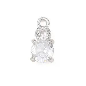 Brass Micro Pave Clear Cubic Zirconia Pendants