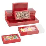 Foldable Paper Drawer Boxes with Clear Plastic Cover