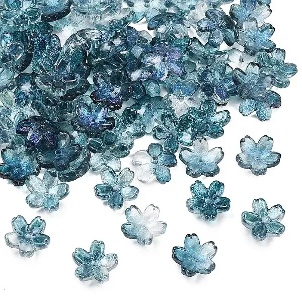 60G Baking Painted Transparent Glass Bead Caps