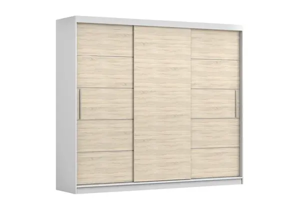 Šatní skříň Alba II - bez zrcadla Barva korpusu: Bílá, Dveře: Dub sonoma