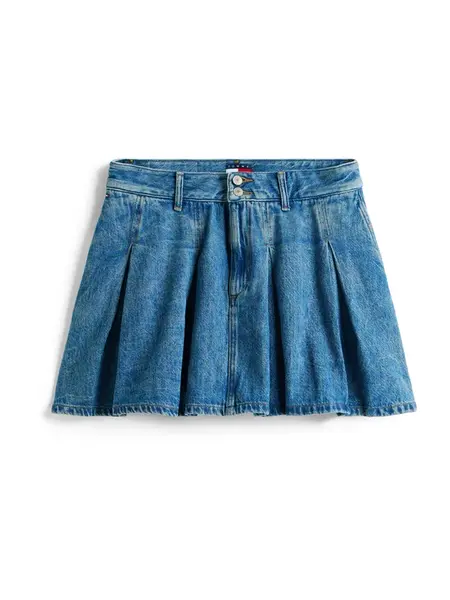 Tommy Jeans Sukňa  modrá denim