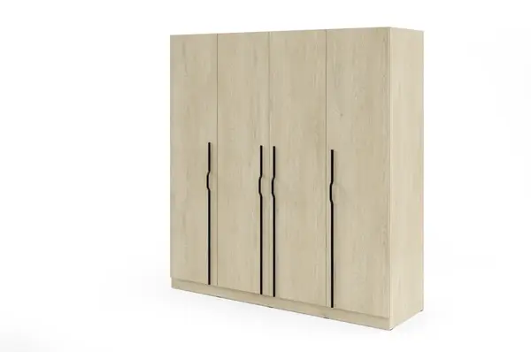 Šatní skříň Braga BR1 - Bez zásuvek Barva korpusu: Dub Cremona, Úchytky: Kovové