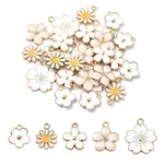 25Pcs 5 Styles Light Gold Plated Alloy Enamel Pendants
