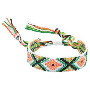Polyester-cotton Braided Rhombus Pattern Cord Bracelet