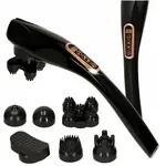 Vibračný masážny prístroj na chrbát a krk bezdrôtový čierny