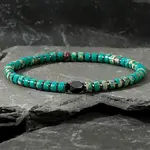 Dyed Natural Imperial Jasper & Synthetic Non-magnetic Hematite Beads Stretch Bracelets for Men