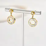 Cubic Zirconia Donut Dangle Stud Earrings