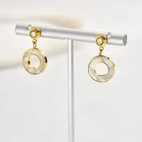 Cubic Zirconia Donut Dangle Stud Earrings