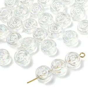 30Pcs Electroplate Glass Beads