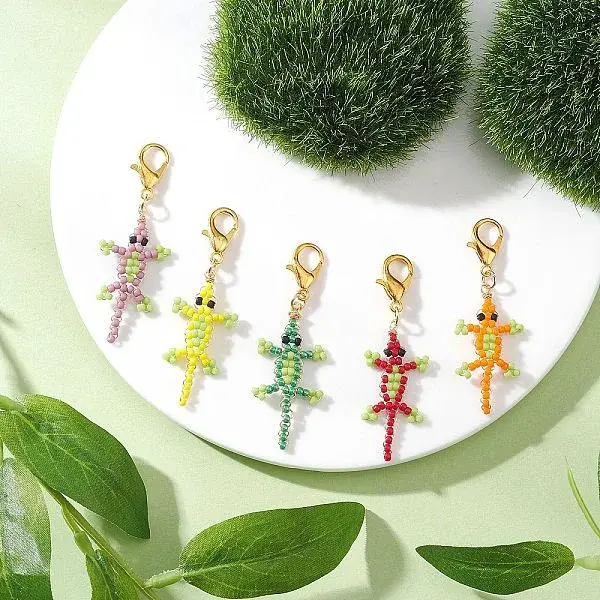 Crocodile Glass Seed Beads Pendant Decorations