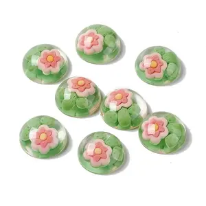 Transparent Flower Resin Cabochons
