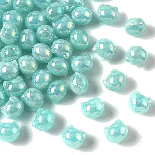 50Pcs UV Plating Opaque Acrylic Beads