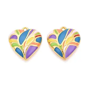 Rack Plating Alloy Enamel Pendants