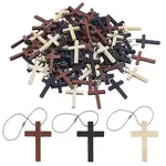 102Pcs Cross Wood Pendant Decorations