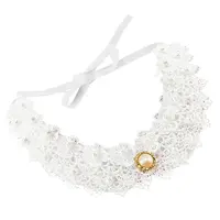 Plastic Pearl & Crystal Rhinestone Flower Colllar