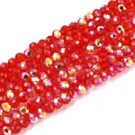 AB Color Plated Transparent Glass Rondelle Beads Strands