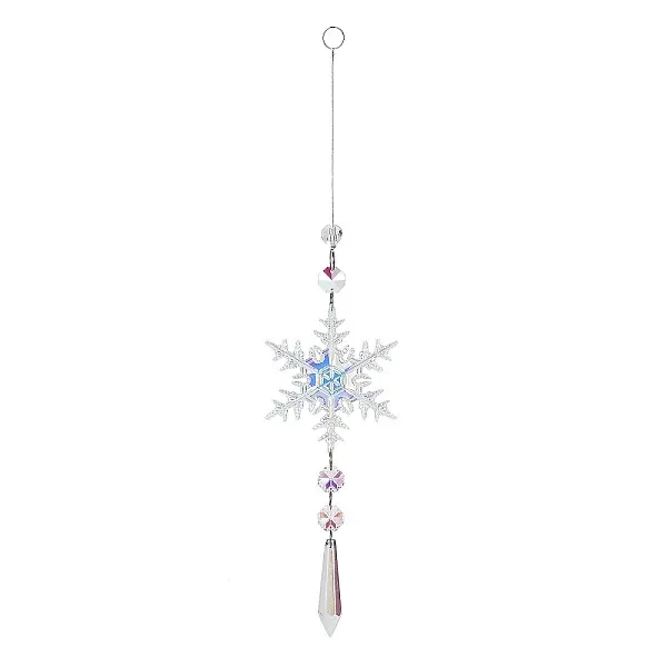 AB Color Glass Snowflake Pendant Decorations