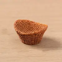 Resin Bamboo Rattan Miniature Basket Ornaments