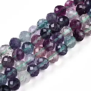Natural Rainbow Fluorite Beads Strands