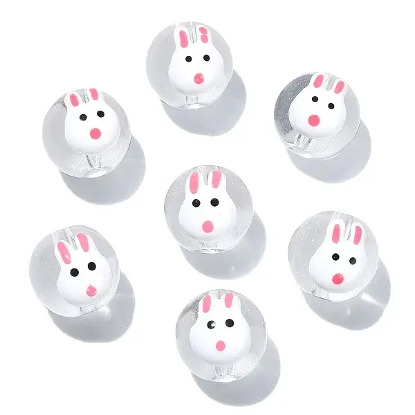 10Pcs Transparent Glass Enamel Beads