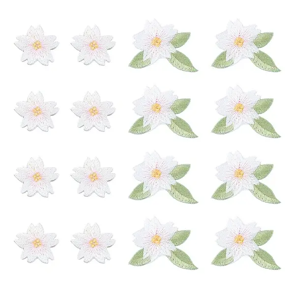 20Pcs 2 Styles Flower Embroidery Cloth Sew on Appliques