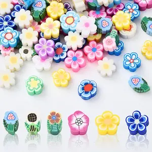 100pcs 5 Styles Handmade Polymer Clay Beads