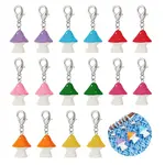 16Pcs 8 Colors Mushroom Opaque Resin Pendant Stitch Markers
