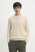 Vlněný svetr American Vintage pánský, béžová barva, lehký, MRAX18AE25