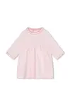 Dětské bavlněné šaty BOSS růžová barva, mini, J51076