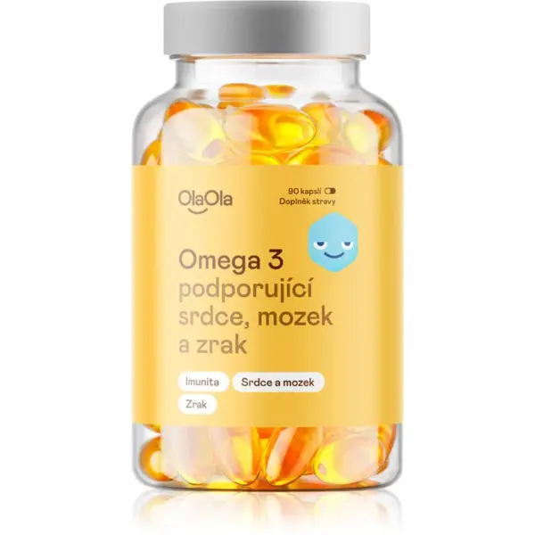 OlaOla Omega 3 podporující srdce, mozek a zrak kapsle pro normální činnost srdce a mozku 90 cps