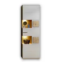 Hom`in VITRÍNA, šedá, barvy dubu, 65/205/37 cm