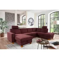 Sit & More SEDACÍ SOUPRAVA, textil, tmavě červená