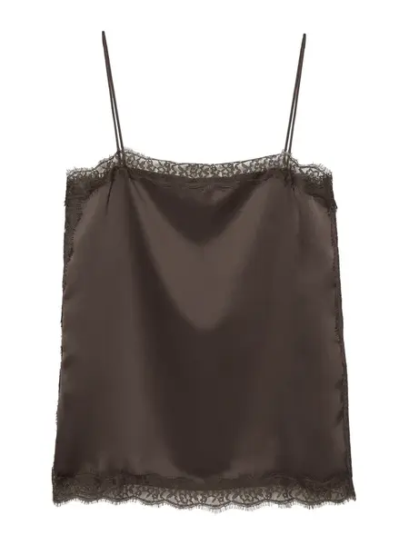 Pull&Bear Top  tmavohnedá