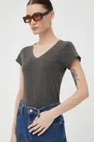 Bavlněné tričko G-Star šedá barva
