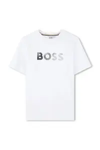 BOSS Dětské bavlněné tričko BOSS