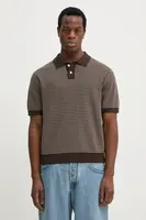 Bavlněné polo tričko Levi's hnědá barva, A7294