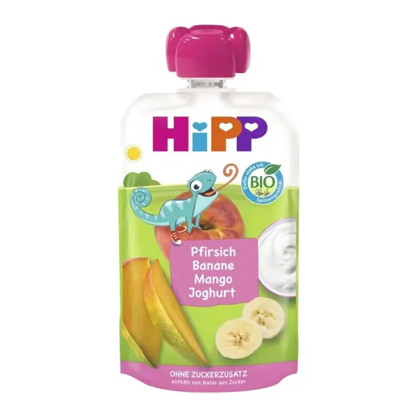 Hipp BIO Broskev-Banán-Mango-Jogurt 100 g