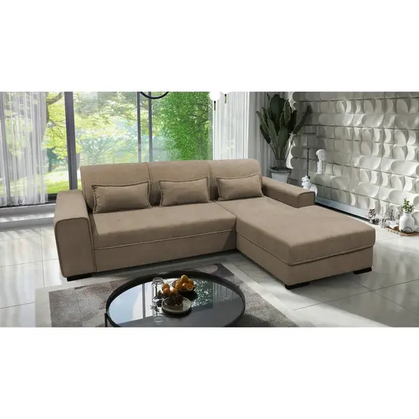 MID.YOU ROHOVÁ SEDAČKA, textil, šedohnědá