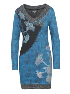 KOROSHI Šaty  modrá / čierna / biela