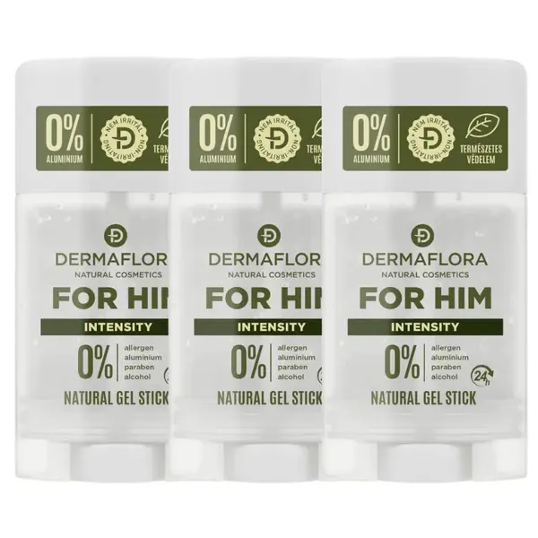 DERMAFLORA FOR HIM dezodorant gél INTENSITY 3ks
