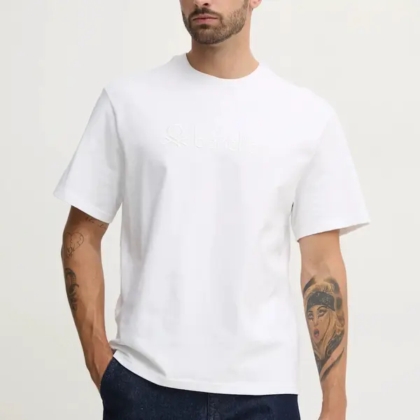 Bavlněné tričko United Colors of Benetton bílá barva, s aplikací, 3MI6U109O
