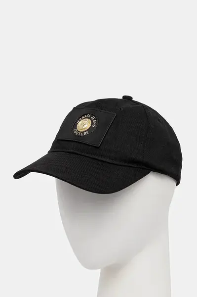 Bavlněná baseballová čepice Versace Jeans Couture černá barva, 77GAZK43 ZG304