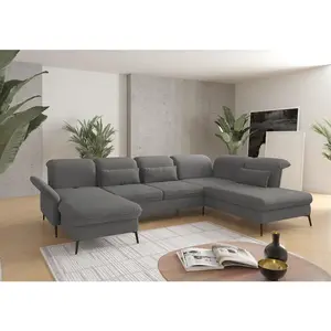 Sit & More SEDACÍ SOUPRAVA, textil, šedá