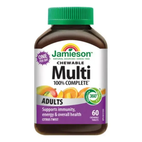 Jamieson Multi COMPLETE pro dospělé tablety na cucání s příchutí citrusového ovoce 6