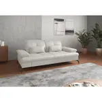 Sit & More TŘÍMÍSTNÁ POHOVKA, bílá, kombinace pravá kůže/látka