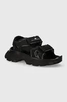 Sandály adidas by Stella McCartney Hika Sandal Canvas dámské, černá barva, na platformě, IE3540