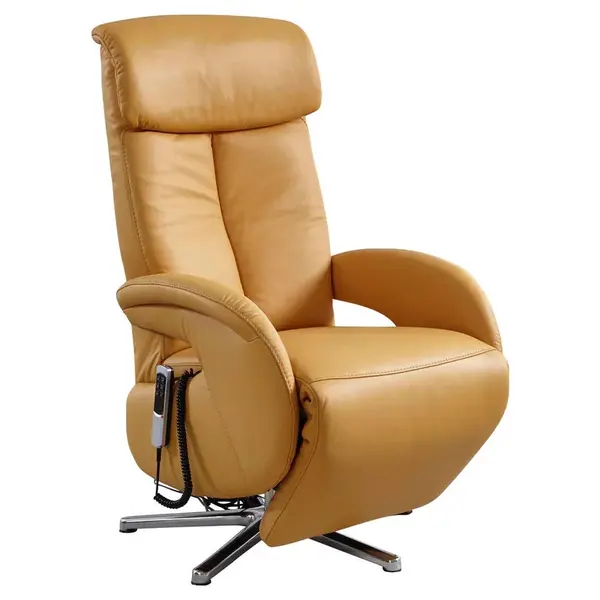 Cantus RELAXAČNÍ KŘESLO, kůže, curry žlutá