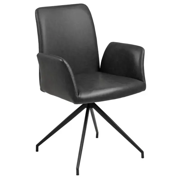 Carryhome ŽIDLE S PODRUČKAMI, vzhled kůže, černá