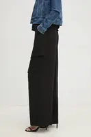 Kalhoty Dkny dámské, černá barva, kapsáče, high waist, P44KUV31